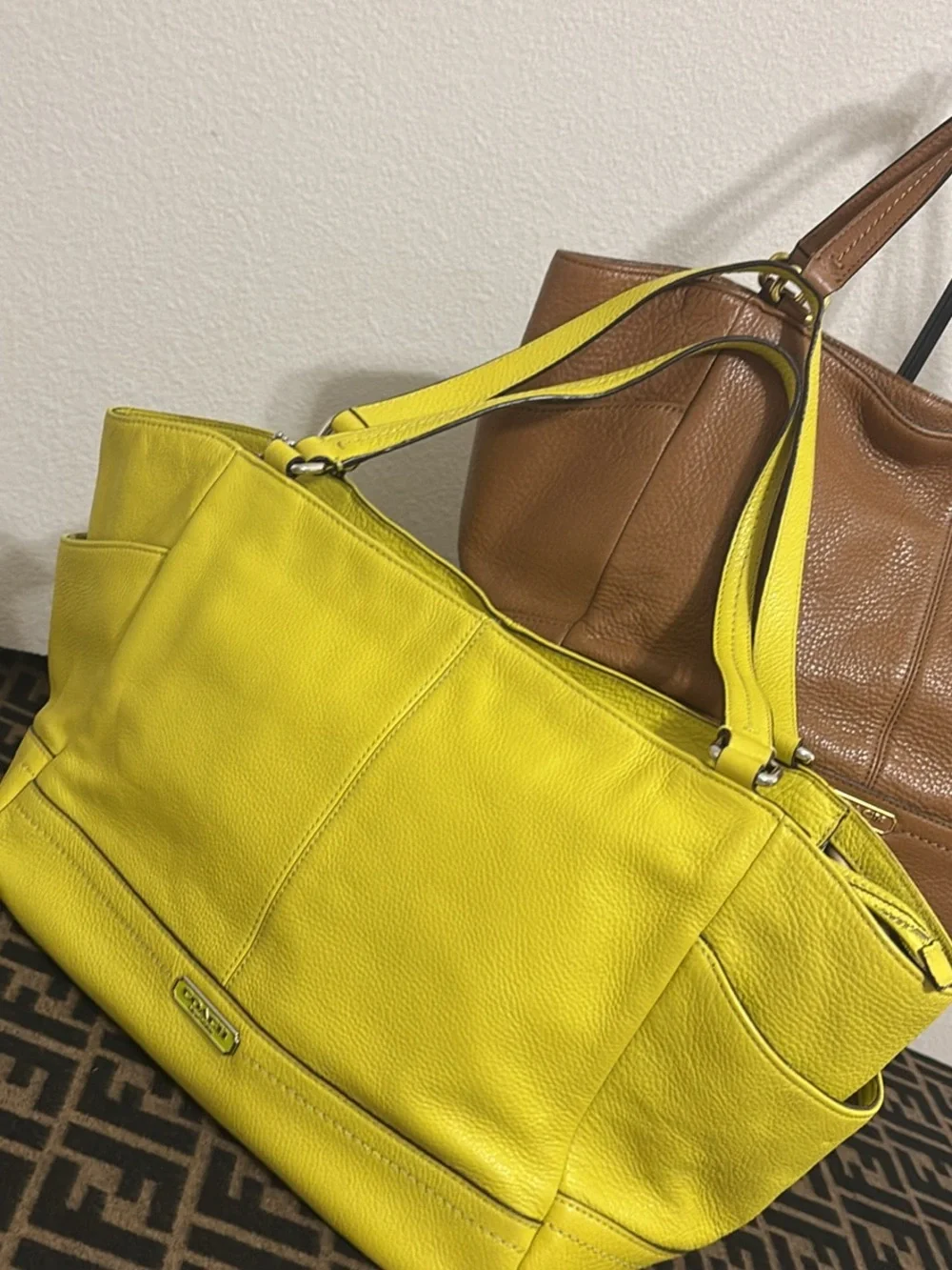 Coach Leather Tote with Dual Straps